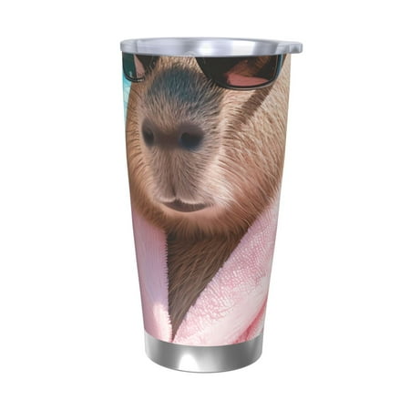 

Ocsxa Island Vacation Guinea Pig Pattern 20oz Travel Coffee Mug with Flip Lid Stainless Steel Insulated Insulated Coffee Mug Thermal Cup with Splash Proof Sliding Lid-Without Straw