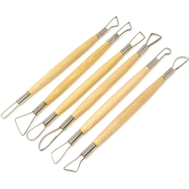 Fashion Road 6Pcs Clay Sculpting Tools, Wooden Handle Double-Sided