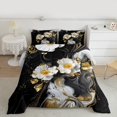 thumbnail image 2 of Homewish Marble Artwork Adult Full Size Comforter Sets, Black White Abstract Bedding Comforter Set, Modern Fashion Art Reversible Bedding Sets, Lightweight Room Decor, 3-Piece, 2 of 8