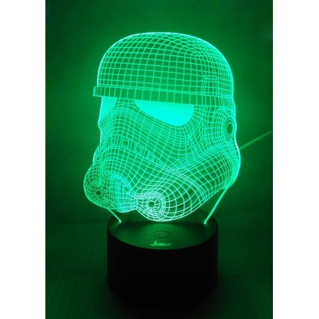 MYKOMI Stormtrooper 3D Night Light LED Illusion Lamp Bedside Desk Table Lamp 7 Color Changing Lights with Acrylic Flat & ABS Base & USB Charger as Home Decor and A Best Gift