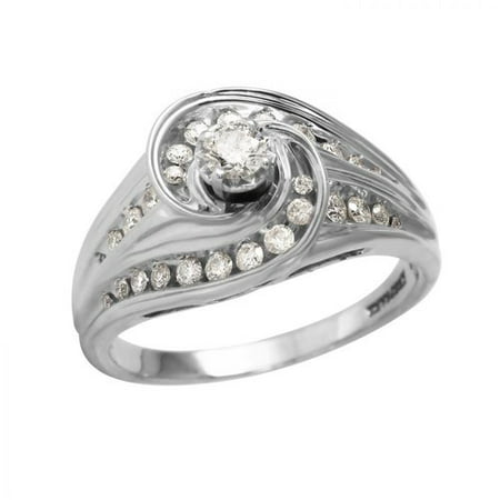 Ladies 0.76 Carat Diamond 14K White Gold Ring