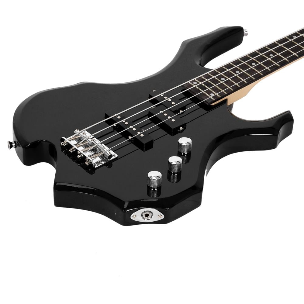 Glarry 4 Strings Fire Style Electric Bass Guitar For Beginner with 20w Amp Black