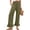 696#Army Green, variant on Wide Leg Linen Pants for Women High Waisted Ruffle Hem Palazzo Pants Boho Summer Casual Loose Flowy Pant Trousers Navy 3XL
