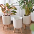 thumbnail image 3 of Automatic Flowerpot Modern Grid Water Injection Hole Planter With Detachable Stand For Home Garden Decor, 3 of 14