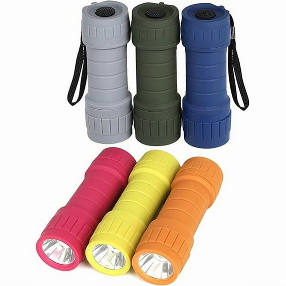 ZC6-Pack Small Flashlights Set, Super Bright 100 Lumen LED Flashlight Pack with 18-Piece AAA Batteries Included, Mini Flashlight for Kids, Outdoor Flashlight for Camping, Hiking, Emergency