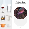 thumbnail image 4 of KLL Drink Coasters Set Octagon of 4,PU Leather Absorbent Coasters Set Decorative Coffee Cup Coasters Housewarming Gift for Home Decor-Bird4, 4 of 5