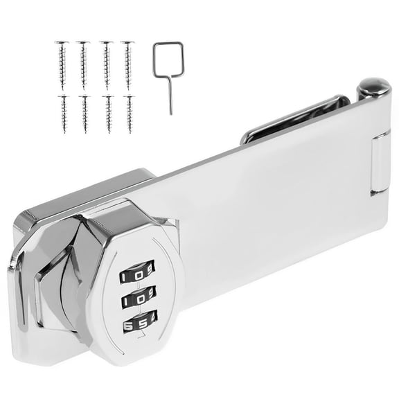 Keyless Cabinet Lock 3-Digit Drawer Combination Lock Clasp with Screws Zinc Alloy Security Privacy Latch Lock Rust-Proof Cupboard Lock for Cabinet Drawer Mailboxes
