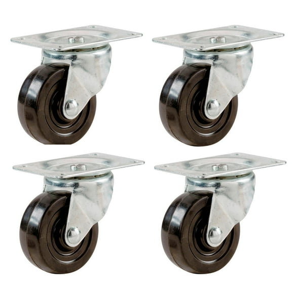 4 Pack Heavy Duty Caster Set Swivel Wheels Brake Non Skid No Mark Castors 1.5"