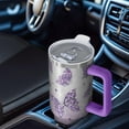 thumbnail image 6 of Butterfly 40oz Tumbler with Handle and Straw, Large Capacity Travel Cup for Hot & Cold Drinks, Double Walled Vacuum Insulated Cup,Birthday Gifts for Women Girls, Spring, 6 of 6