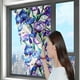 thumbnail image 4 of Lámina adhesiva estática para ventanas con motivos florales y arcoíris, 100 x 43 cm, adhesivo de PVC, 5 diseños botánicos para puertas de cristal, 4 of 5