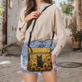 thumbnail image 5 of Kuiaobaty Black Cat Sunflower Print Crossbody Bag for Women, Zipped Pockets Vegan Leather Messenger Handbag Crossbody, Casual Sturdy Hobo Purse with Adjustable Strap for Travel, 5 of 7