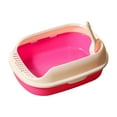 thumbnail image 3 of Cat Kitten Toilet Pet Litter Tray Bedpan Cat Litter Container Pink, 3 of 8