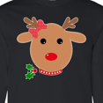 thumbnail image 4 of Inktastic Girl Reindeer Long Sleeve T-Shirt, 4 of 5