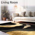 thumbnail image 2 of ODIKA 2'x3' Machine Washable Non-Slip Area Rug, Unique Black Gold Abstract with Artistic Flowing Lines Design High Traffic Rug, Black, 84799, 2 of 7