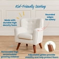thumbnail image 4 of ECR4Kids Mila Sherpa Toddler Arm Chair with Removable Wooden Legs, Kids Furniture, White, 4 of 9