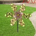 thumbnail image 1 of Molino Molino de viento de mariposa giratorio luminoso, hilanderos de viento giratorios de arte de hierro (amarillo), 1 of 7