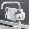 thumbnail image 4 of Yuarrent Organizador de cocina, cesta colgante de almacenamiento para fregadero, esponja sin perforaciones, paño de cocina, soporte para escurridor, Almacenamiento y organización del hogar Yuarrent HA022623-00, 4 of 6