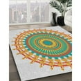 thumbnail image 2 of Ahgly Company Indoor Square Patterned Light Jade Green Novelty Area Rugs, 7' Square, 2 of 6