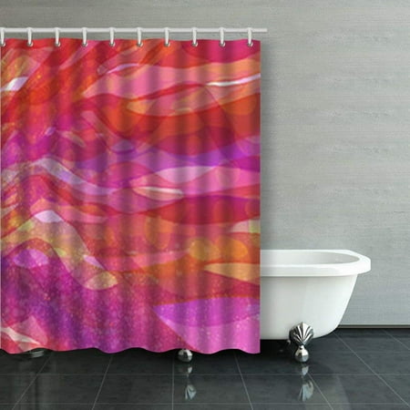 Bpbop Vibrant Orange Purple Pink Gold Abstract Shower Curtains