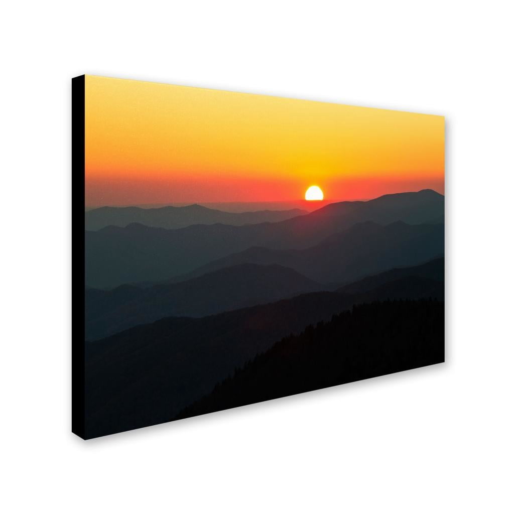 Trademark Fine Art "Great Smoky Mountains Sunset" Canvas Art by Pierre Leclerc