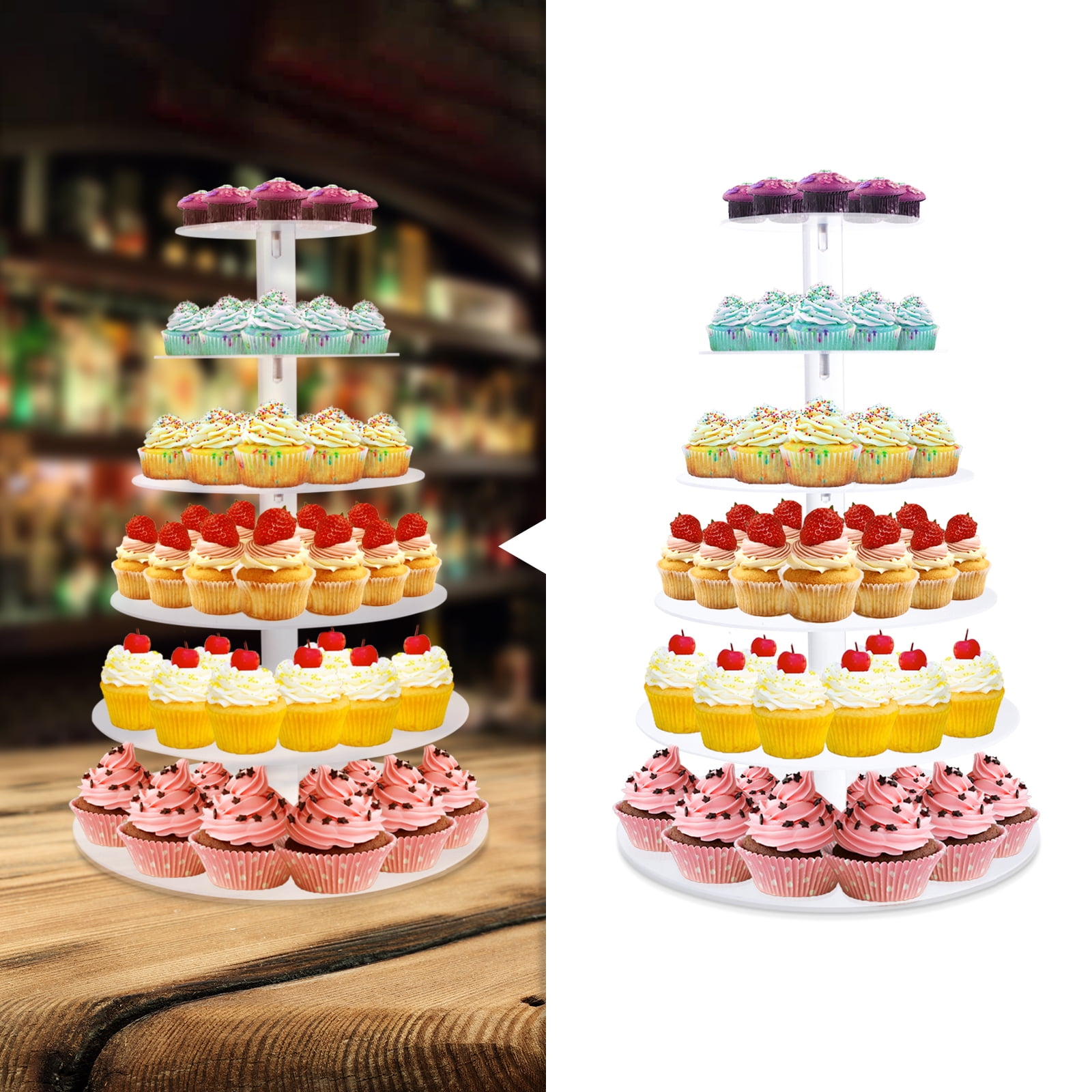 6 Tier Cupcake Stand Cake Dessert Wedding Event Party Display Tower Plate Holder 