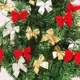 thumbnail image 2 of 36/12 piezas Mini lazos navideños con purpurina roja Lazo de cintas colgantes para árbol de Navidad Adornos para fiestas de Año Nuevo Regalos de bricolaje Suministros, 2 of 6