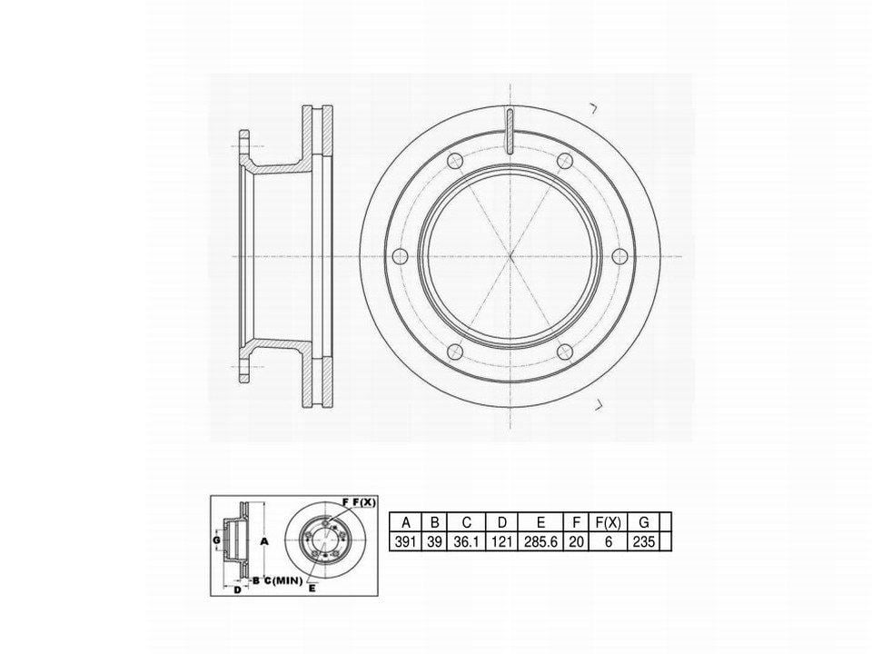 Winstop Brake Rotor, Front WS243144, Ford B-700 1994-1984
