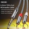 thumbnail image 3 of 6.35 mm to 2RCA Cable 6 ft, FT 6.35mm 1/4 inch Male TRS Stereo Plug to RCA Male Audio Y Splitter Cable Insert Cord, 3 of 6