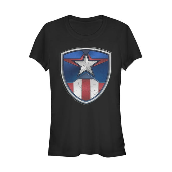 Junior's Marvel Captain America Armor Suit  Graphic Tee Black Large