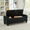 thumbnail image 2 of 48" Ottoman Bench with Storage, Upholstered Faux Leather PU Tufted Storage Ottoman for Bedroom, Living Room, Entryway, Black, 2 of 8