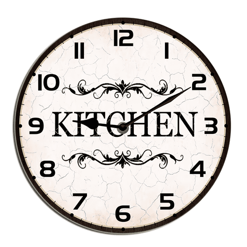 Kurmntregon Kitchen Wall Clock Kitchen Silent Non Ticking Battery Operated Rustic Farmhouse Kitchen Clocks Wall Decorative For Living Room Bedroom Office Round 10"