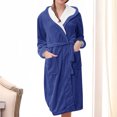 thumbnail image 2 of Erwazi Women Robe Fleece Plush Soft Fuzzy Cozy Warm Lightweight Bathrobe House Long Robe for Women, 2 of 3