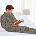 thumbnail image 5 of KLL Modern Excavator Sleepwear Mens Flannel Pajamas,Long Cotton Pj Set, 5 of 7