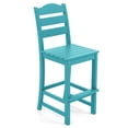 thumbnail image 1 of Costway Outdoor HDPE Bar Stool Patio Tall Chair Backrest Footrest All Weather Turquoise, 1 of 10