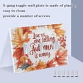 thumbnail image 3 of Yayeee Toggle Light Switch Wall Plate 3-Gang 6.37"x4.48" Decorative Outlet Cover, Leaves Pattern, 3 of 7