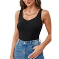 thumbnail image 1 of Charmo Womens Cotton V Neck Tank Tops Wider Adjustable Straps Camisole with Bra, 1 of 7