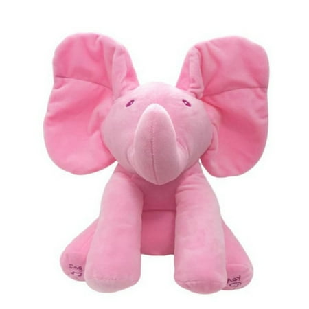 Tinymills Peek-a-boo Talking Singing Ear Flappy Elephant Music Doll Soft Plush Toy Baby Kids Boy Girl