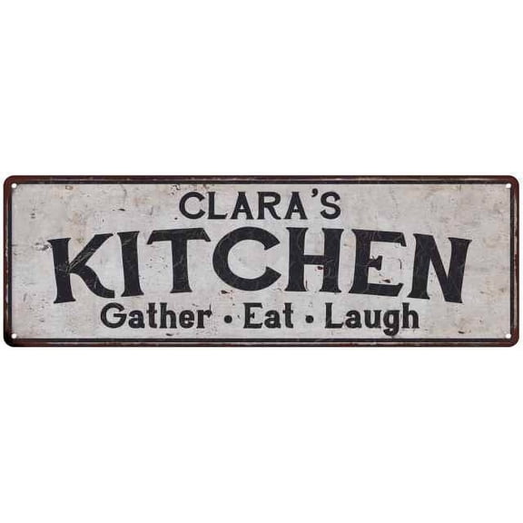 CLARA's Kitchen Gift Rustic Chic Decor Gift 6x18 Sign 206180051179