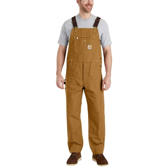 Carhartt Men's Duck Bib Work Overalls Brown 32W x 28L US
