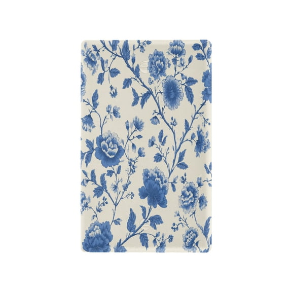 IAUYY Retardant PC Material Unused Outlet Cover Switch Plate Covers Easy DIY Installation with Screws Light Switch Cover Plate Blue and White Flowers