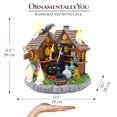 thumbnail image 3 of Enchanted Witch Cottage Lighted Figurine, 10" LED Halloween Decor Statue with Cauldrons and Ravens, 3 of 9