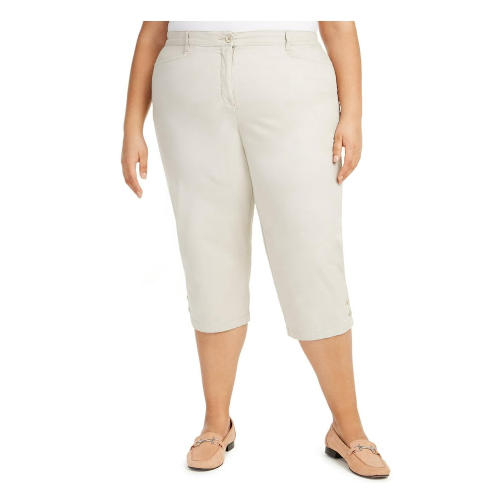 Karen Scott Karen Scott Womens Plus Stretch Tummy Control Capri Pants