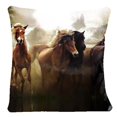 thumbnail image 1 of Lama Kasso 340S Stampeding Horses 18 in. Square Micro-Suede Pillow, 1 of 1