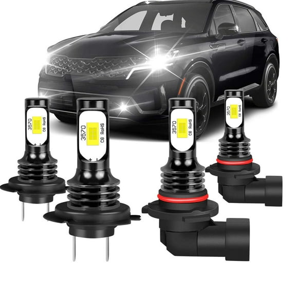 FZPJJNB For Kia Sorento 2019-2020 LED Headlight Bulbs,High Low Beam Fog Light Kit,6000K White