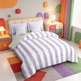 thumbnail image 2 of Erosebridal Modern Lines 7-Piece Twin Bedding,Minimalist Stripe Bedding Comforter Set,Light Gray Reversible, 2 of 7