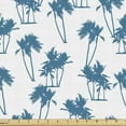 thumbnail image 1 of Palms Sofa Upholstery Fabric by the Yard, Monochromatic Hawaiian Themed Pattern with Exotic Trees Tropical Party, Decorative Fabric for DIY & Home Accents, 2 Yards, Dark Turquoise White by Ambesonne, 1 of 4