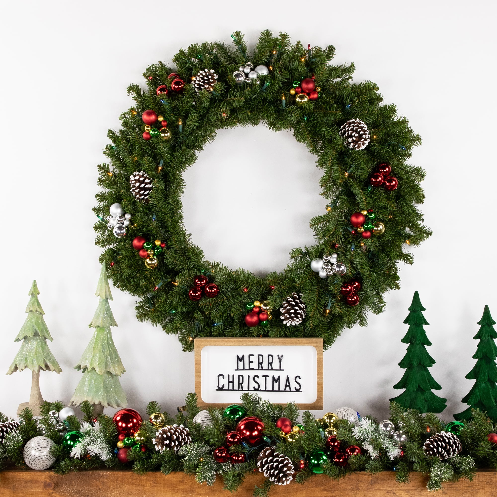 northlight pre lit artificial canadian pine christmas wreath