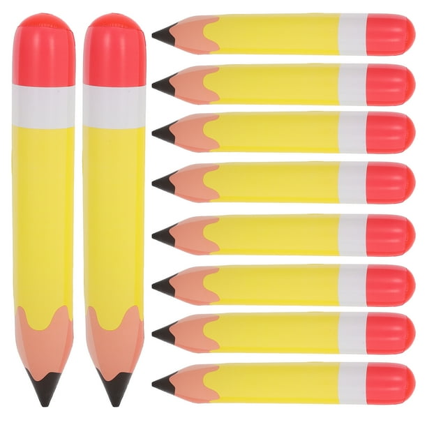 KAKOWELY 10 piezas de lápiz inflable para decoración de fiesta de cumpleaños, divertido globo de lápiz inflable.