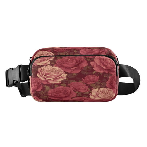 Fanny Pack Fashion Waist Packs Women's Waist Packs Men's Waist Packs Youth's Waist Packs Mobile Wallet Travel Shopping Running Hiking Fanny Pack Beautifui Rose Red