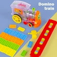 thumbnail image 3 of Domino Train Toy Set Creative Fun Domino Brick Train Toy with Light Colorful Plastic Dominoes Blocks Game Interactive Educational Toy for 4-6 Years Old Children, 3 of 3